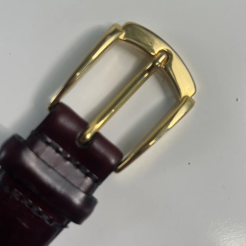 Torino Belt Mens 36 Brown Aniline Kipskin Leather Solid Brass Buckle USA